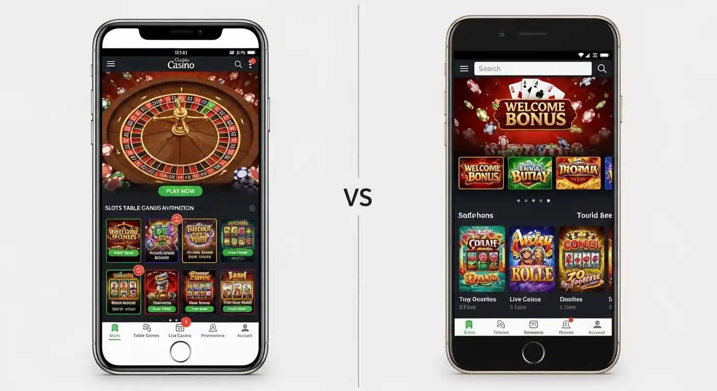 Srovnání iOS a Android casino aplikací