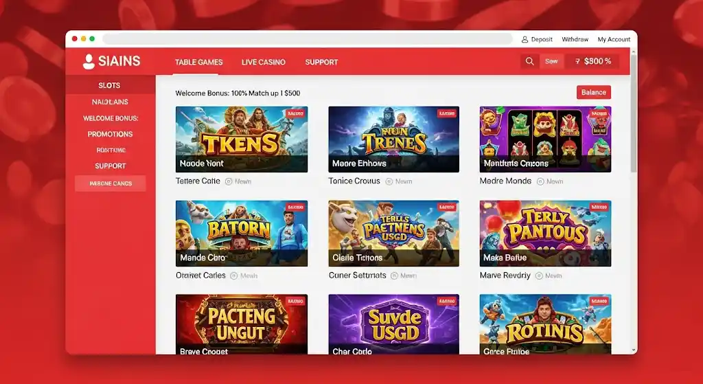 Tipsport Casino rozhraní s moderními hrami